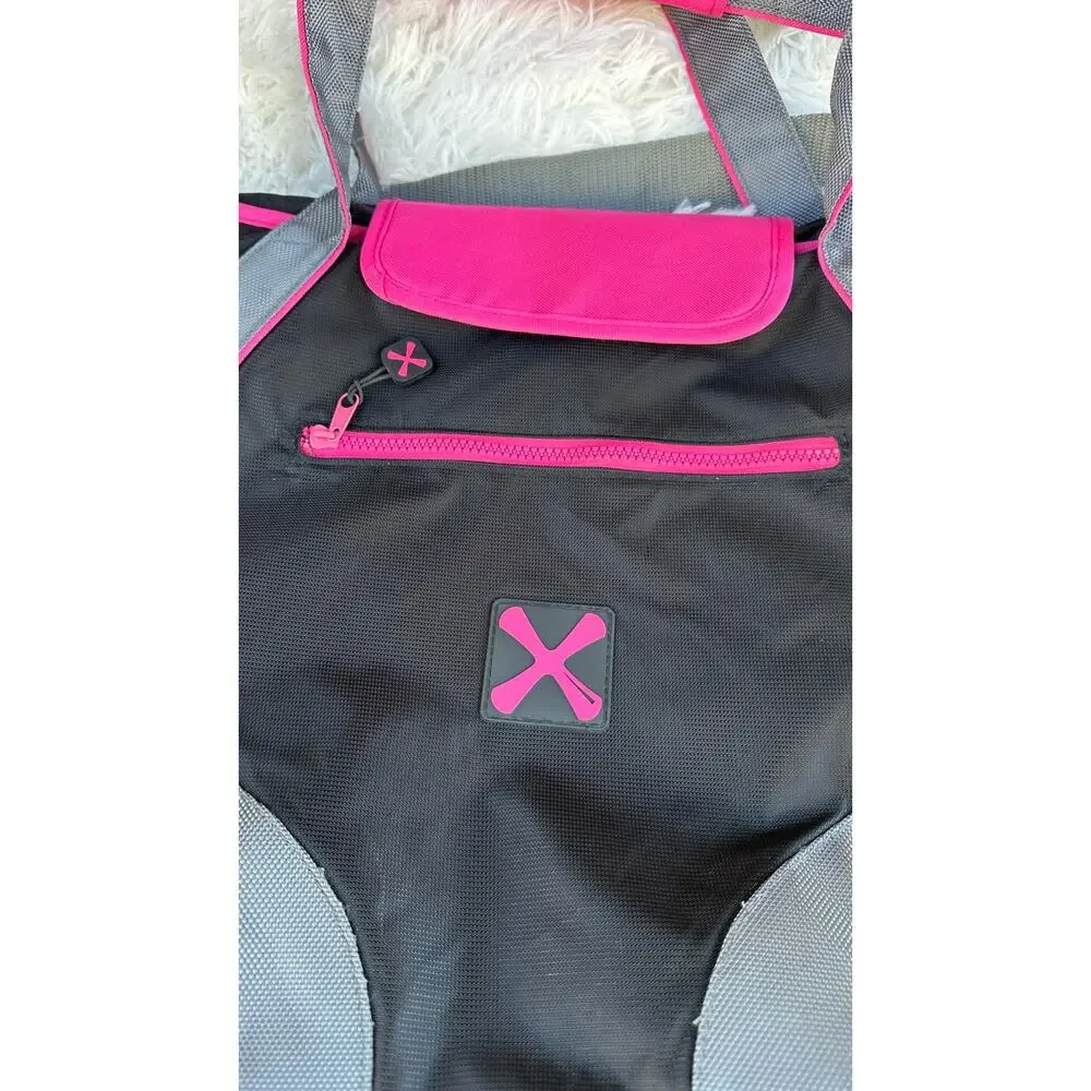 Fit & Fresh Insulated Lunch Tote Bag Black Gray Pink Large Zip Closure